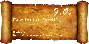 Fabriczius Ottó névjegykártya